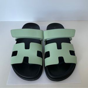 Hermes Chypre Sandals in size 37.5 Vert Jade